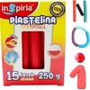 Schemat RAUDONAS plastilino rinkinys iš 15 pagaliukų mokykliniam plastilinui 250g Inspiria 9851