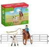 SCHLEICH „Naminiai gyvūnai“ Rinkinys - Raitelė ant žirgo su veršiuku