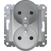 Schneider Electric Asfora Dvigubas lizdas su/be aliuminio rėmo EPH9810261