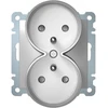 Schneider Electric B.Kwadrat Dvigubas lizdas su įžeminimu, skirtas 1 arba kelių vietų rėmams, aliuminis (5361878984)