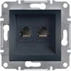 Schneider Electric Asfora kompiuterio lizdas 2 x RJ45 katė. 5E UTP be antracito rėmelio (EPH4400171)