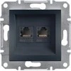 Schneider Electric Asfora kompiuterio lizdas 2 x RJ45 kat. 6 UTP be rėmo antracitas (EPH4800171)