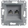 Schneider Electric Asfora kompiuterių lizdai 2 x RJ45 katė. 5E UTP be rėmelio (EPH4400162)
