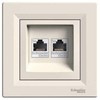 Schneider Electric Dvigubas kompiuterio lizdas 2xRJ45 kat.5e kremas - EPH4400123