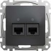 Schneider Electric Sedna Design Kompiuterio lizdas 2xRJ45 kat.5e UTP juodas antracitas SDD114452