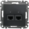 Schneider Electric Sedna Design Kompiuterio lizdas 2xRJ45 kat.5e UTP juodas antracitas SDD114452