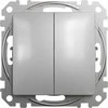 Schneider Electric Sedna Design, Dvigubas mygtukas, sidabrinis aliuminis