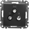 Schneider Electric Sedna Design, R/TV/SAT terminalo lizdas (4dB), juodas antracitas