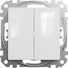 Schneider Electric Sedna Design, dvigubas mygtukas, baltas