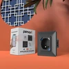 Schneider Electric T410U PSMART Smart išmanusis lizdas juodas Wi-Fi TUYA su matavimu USB+USB-C