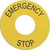 Schneider Electric Lakštinė plokštė geltona, apvali, fi60mm EMERGENCY STOP (ZB2BY9330)