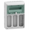 Schneider 13187 Skirstyklė 1x12 paviršiuje montuojama Mureva IP65, skirta gMRV-1-12+1-NT-T/11 lizdams 3 skylės 103x225mm 13187