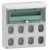 Schneider 13182 Skirstyklė 1x18 paviršiuje montuojama Mureva IP65, skirta gMRV-1-18+1-NT-T/8 lizdams 8 skylės 90x100mm 13182
