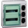 Schneider 13439 Mureva IP65 ant paviršiaus montuojamas 2x12 skirstomasis įrenginys su sMRV-2-12-NT-T valdymo kasete, 3 skylių kasetė 13439