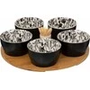 Secret De Gourmet FLORAL Snack Bowls, ant medinio padėklo, 5 dubenėliai, 70 ml