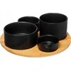 Secret De Gourmet Bamboo Akmens užkandžių dubenėlio rinkinys ant bambuko padėklo