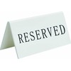 Securit Lentelė RESERVED kieta balta akrilo 5 vnt./pak. (5 vnt.)