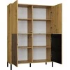 Top E Shop KAMARO 4DK SLIM/GL ĄŽUOLINĖ ARTISAN VITRINĖ SPINTELĖ