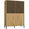 Top E Shop KAMARO 4DK SLIM/GL ĄŽUOLINĖ ARTISAN VITRINĖ SPINTELĖ