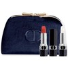 Set Christian Dior: Couture Colour Velvet Kreminis Lipstick 720 Icone Papildomas 3.5 ml + Couture Colour Lūpų balzamas 000 Diornatural Refill 3.5 g + Textile Makeup Bag Mėlyna