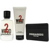 Dsquared2 Set Dsquared 2: Dsquared Leather Card Holder Juodas For Men + 2 Wood Eau De Toilette Unisex, 100 ml + 2 Wood Dušo želė, 100 ml