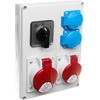 Orno 1x16A / 5P, 1x32 / 5P, 2x230V, TVM 21, IP44, išjungta 0-1