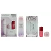 Rinkinys „Shiseido“: „Brightening Essentials“ pigmentą koreguojantis serumas veidui, 50 ml + „Brightening Essentials“ drėkinamasis serumas veidui, 10 ml *Miniatiūrinis + „Brightening Essentials“ drėkinamasis gelis „Kreminis“ veidui ir kaklui, 15 ml + „Brightening Essentials“ drėkinamasis lakštas