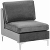 Sofa Beliani EVJA vienvietis modulis, pilkas veliūras
