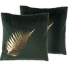 Shumee rinkinys iš 2 velour dekoratyvinių pagalvių su lapų motif 45 x 45 cm žalia FERN