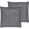 Shumee rinkinys iš 2 velour dekoratyvinių pagalvių geometrinis modelis 45 x 45 cm pilka ASPIDISTRA