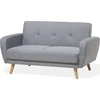 Beliani Išskleidžiama sofa 2 asmenims FLORLI šviesiai pilka