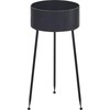 Shumee vazonas ant metalinio stovo 29 x 26 x 50 cm juodas LEIKA