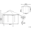 Beliani Sodo paviljonas PORTEL Metal 350 cm 350 cm grafito spalvos