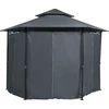 Beliani Sodo paviljonas PORTEL Metal 350 cm 350 cm grafito spalvos
