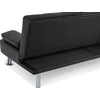 Beliani Trivietė sofa-lova ROXEN iš eko odos, juoda
