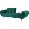 Beliani ASBY 3 vietų išskleidžiama sofa, veliūras, žalia