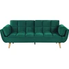 Beliani ASBY 3 vietų išskleidžiama sofa, veliūras, žalia