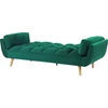 Beliani ASBY 3 vietų išskleidžiama sofa, veliūras, žalia