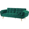 Beliani ASBY 3 vietų išskleidžiama sofa, veliūras, žalia