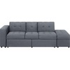 Beliani Trivietė išskleidžiama sofa FALSTER tamsiai pilka su daiktadėže