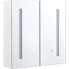 Beliani Pakabinama vonios kambario spintelė su LED veidrodžiu CHABUNCO 60 cm 60 cm balta