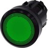 Siemens 22mm apvalus žalios medžiagos butas, be grįžimo 3SU1001-0A40-0AAA0