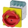 Siemens kumštelinis jungiklis 0-1 3P 16A įmontuotas geltonas/raudonas IP65 (3LD2054-0TK53)