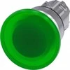 Siemens Apšviestas grybo mygtukas 22 mm apvalus blizgus metalinis žalias 40 mm su spyruokliniu grąžinimu 3SU1051-1BD40-0AA0