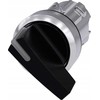Siemens apšvietimo jungiklis 22 mm apvalus metalinis juodas ilgas ašmenys 2 poz. OI su spyruokliniu grąžinimu 3SU1052-2CC10-0AA0