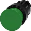 Siemens Grybų mygtukas 22 mm apvalus plastikinis žalias 30 mm su spyruokliniu grąžinimu 3SU1000-1AD40-0AA0