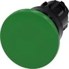 Siemens Grybų mygtukas 22 mm apvalus plastikinis žalias 40 mm su spyruokliniu grąžinimu 3SU1000-1BD40-0AA0