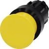 Siemens Grybų mygtukas 22 mm apvalus geltonas plastikas 30 mm su spyruokliniu grąžinimu 3SU1000-1AD30-0AA0