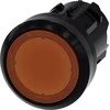 Siemens Apšviestas mygtukas 22 mm apvalus plastikinis gintaro spalvos plokščias su spyruokliniu grąžinimu 3SU1001-0AB00-0AA0