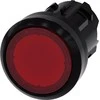 Siemens Apšviestas mygtukas 22 mm apvalus plastikinis raudonas plokščias su spyruokliniu grąžinimu 3SU1001-0AB20-0AA0